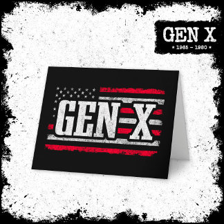 Generation X Gen Xer Proud American Flag Gen X Karte