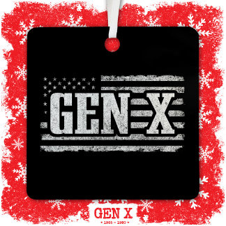 Generation X Gen Xer Stolz Amerikanische Flagge Ge Ornament Aus Metall