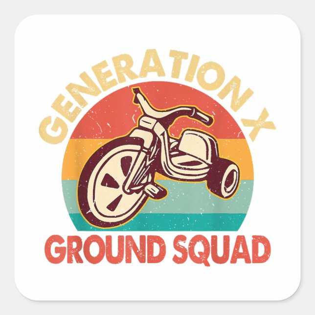 Generation X Generation X Ground Squ 1965-1980 Quadratischer Aufkleber (Vorderseite)