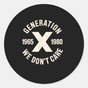 Generation X ist egal Gen Runder Aufkleber