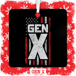 Generation X Proud Gen Xer American Flag Gen X Ornament Aus Metall