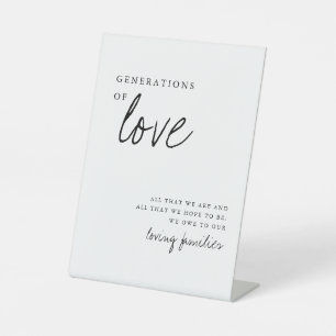 Generationen von Liebe Modernes Minimalistisches H Sockelschild