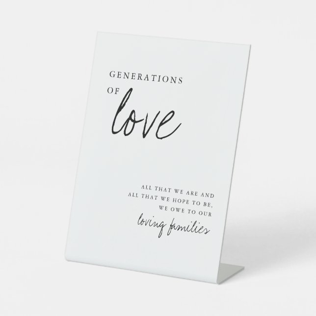 Generationen von Liebe Modernes Minimalistisches H Sockelschild (Vorderseite)