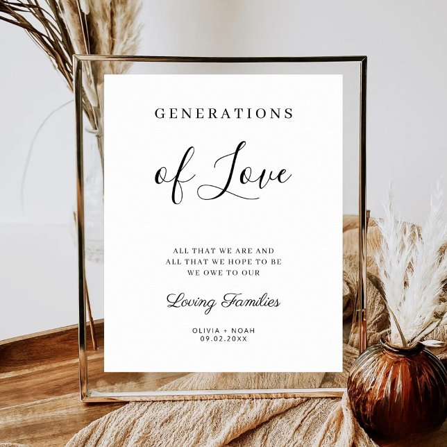 Generations Of Love Minimalist Modern Wedding Poster (Von Creator hochgeladen)