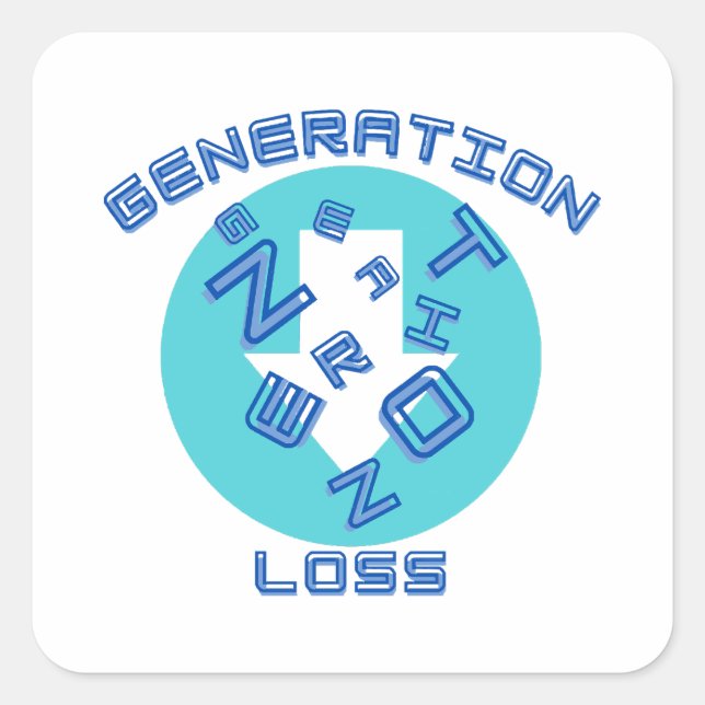 Generationsverlust Quadratischer Aufkleber (Vorderseite)