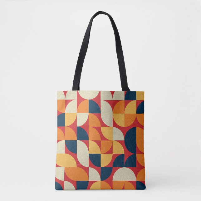 Generative Kunst: Bunte Quarterzirkel Tasche (Vorderseite)