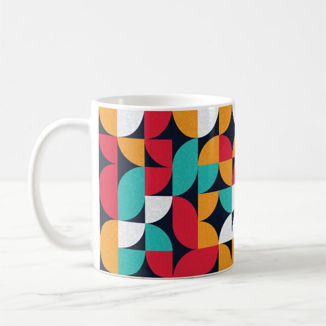 Generative Kunst: Farbige Dreiecksstruktur Kaffeetasse (Links)