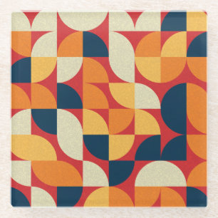 Generative Kunst: Farbige Viertelkreise Glasuntersetzer