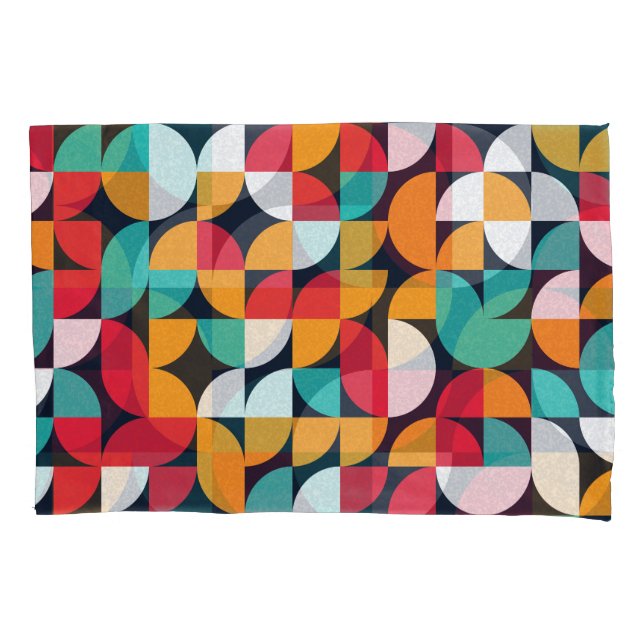 Generative Kunst: Farbiges Dreieck-Muster Kissenbezug (Vorderseite)