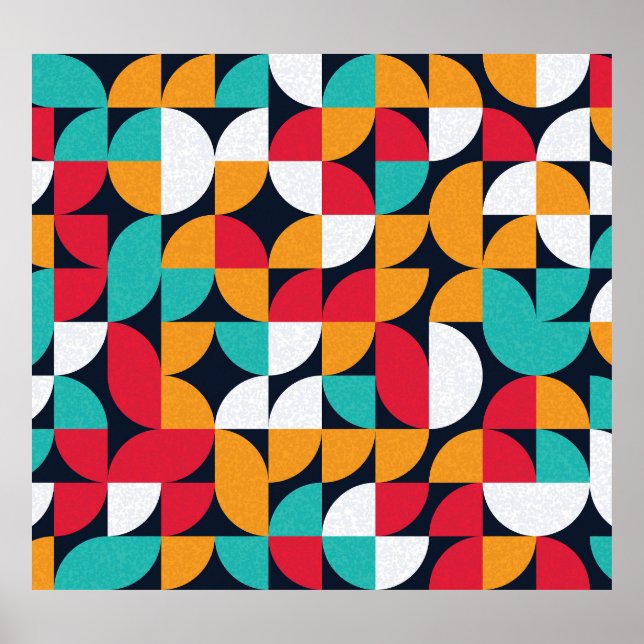 Generative Kunst: Farbiges Dreieck-Muster Poster (Vorne)