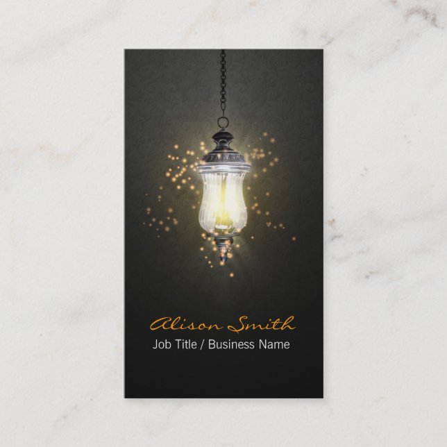 Generic lamp with Fireflies business card Visitenkarte (Vorderseite)