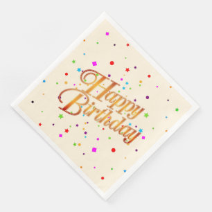 Generic Unisex Happy Birthday Serviette