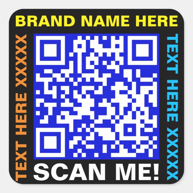 Generieren von 20 QR-Code-Stickern für benutzerdef Quadratischer Aufkleber (Vorderseite)
