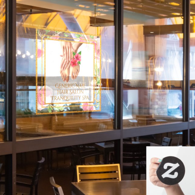 Generische Nagel-Friseur-Tranquility-Wellness-Cent Fensteraufkleber (Restaurantfenster)