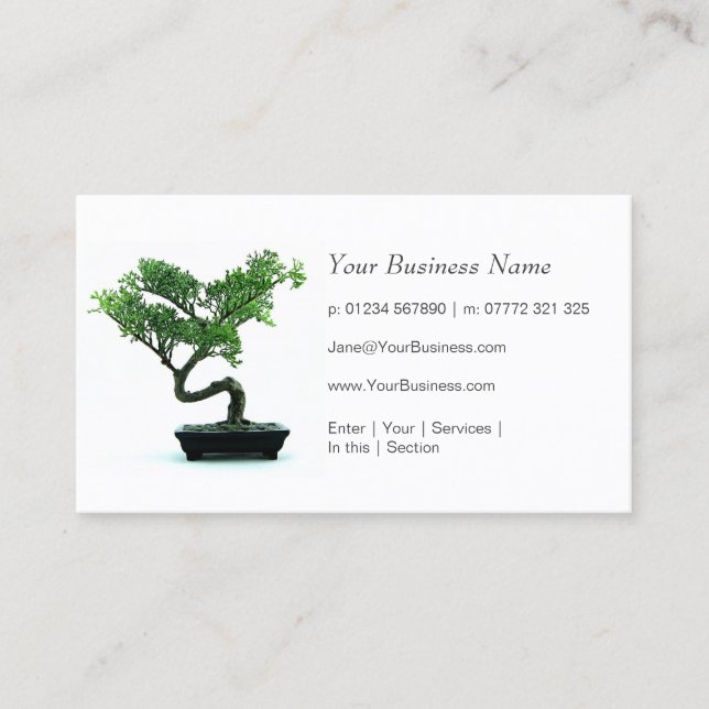 Generische White Bonsai Tree Business Card Visitenkarte (Vorderseite)