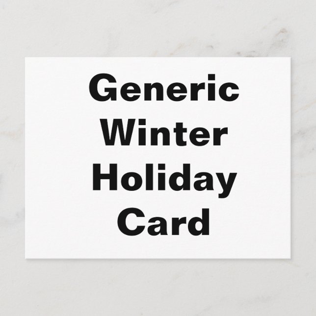 Generische Winterurlaub-Karte Feiertagspostkarte (Vorderseite)