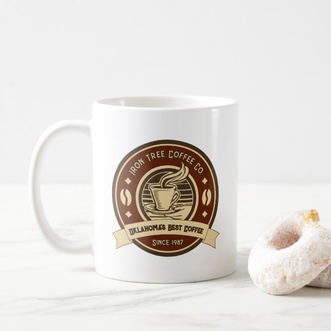 Generischer Kaffeeshop anpassen Rustikale Front Kaffeetasse (Mit Donut)