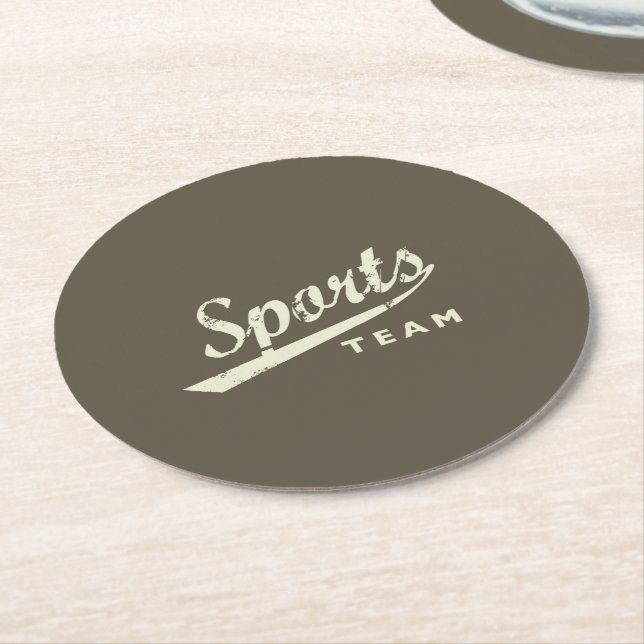 Generisches Sportteam Runder Pappuntersetzer (Angewinkelt)