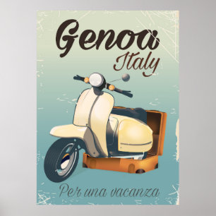 Gênes Italie Pour des vacances affiche vintage