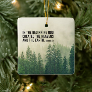 Genese 1:1 in der Anfängerskriptur Christlich Keramikornament