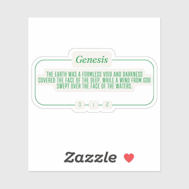 Genese 1:2 aufkleber (Blatt)