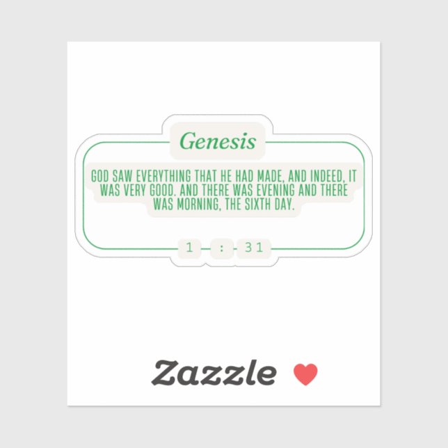 Genese 1:31 aufkleber (Blatt)