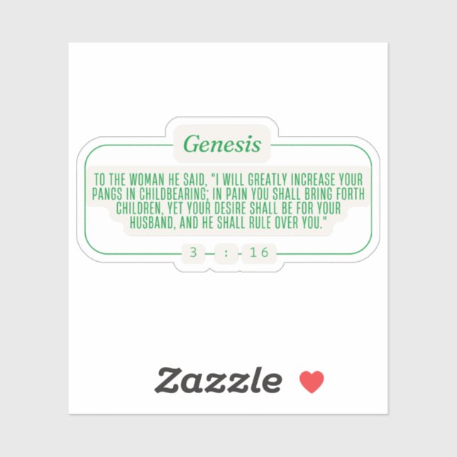 Genese 3:16 aufkleber (Blatt)