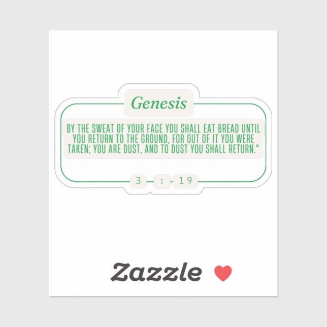 Genese 3:19 aufkleber (Blatt)