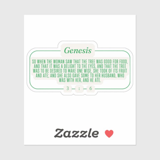 Genese 3:6 aufkleber (Blatt)