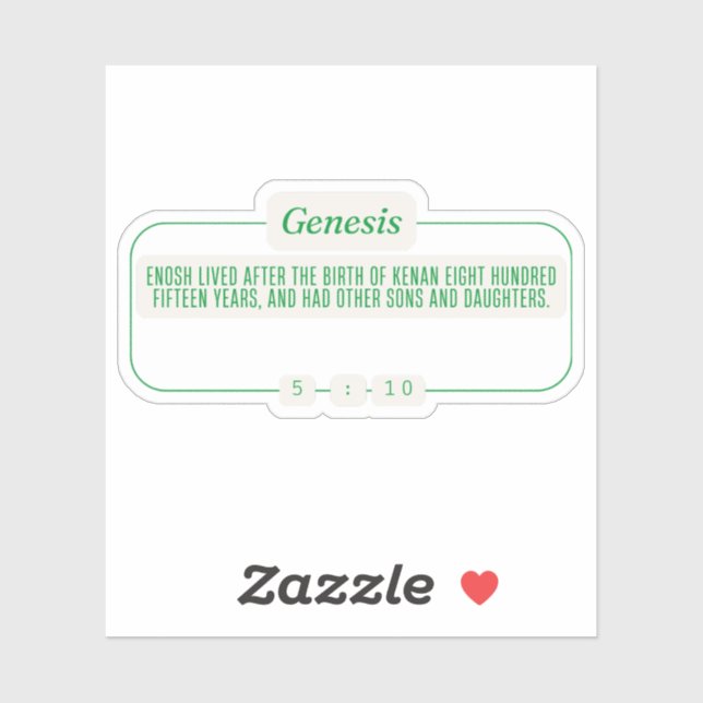Genese 5:10 aufkleber (Blatt)