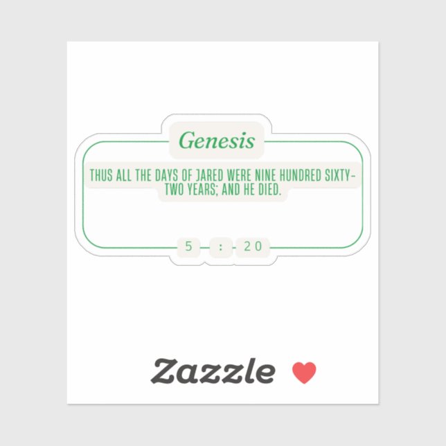 Genese 5:20 aufkleber (Blatt)