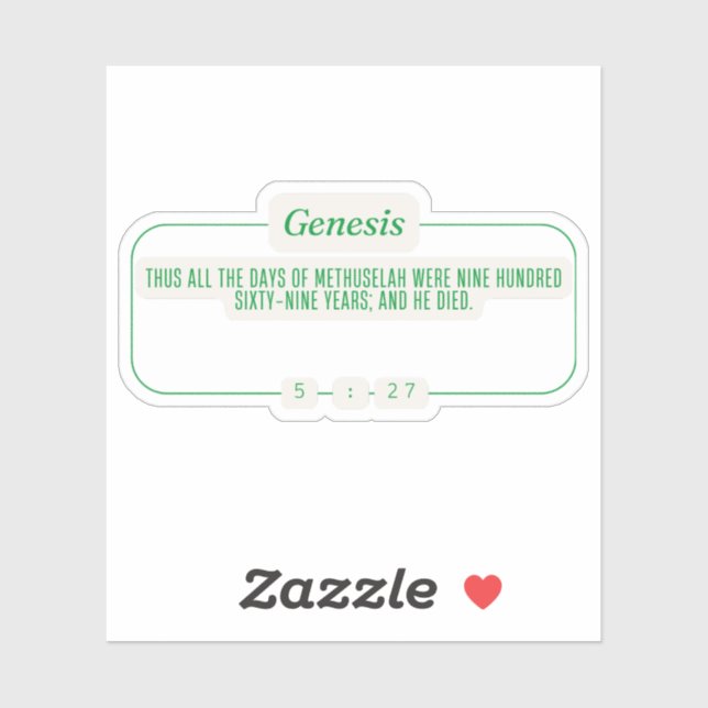 Genese 5:27 aufkleber (Blatt)
