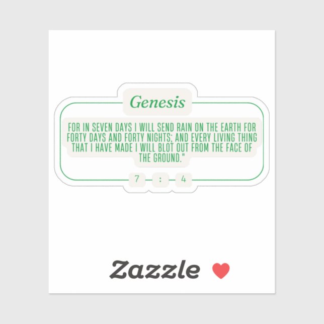 Genese 7:4 aufkleber (Blatt)