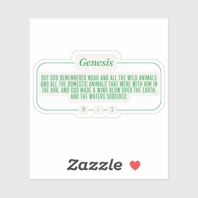 Genese 8:1 aufkleber (Blatt)