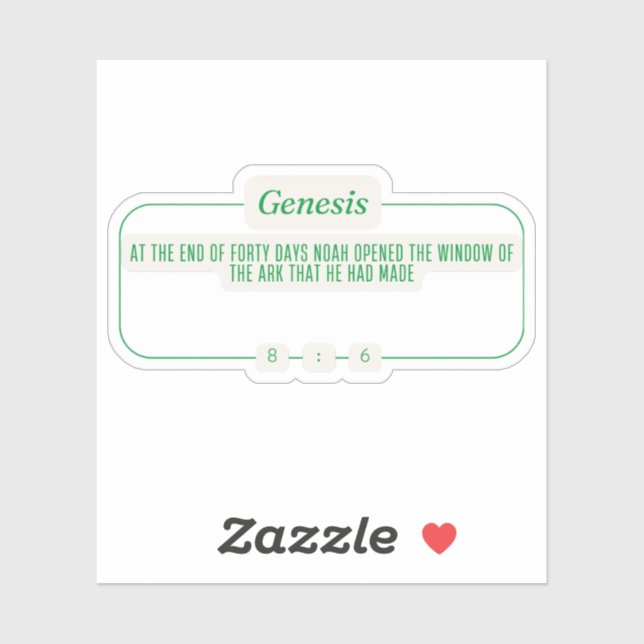 Genese 8:6 aufkleber (Blatt)