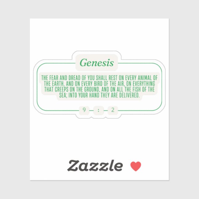 Genese 9:2 aufkleber (Blatt)