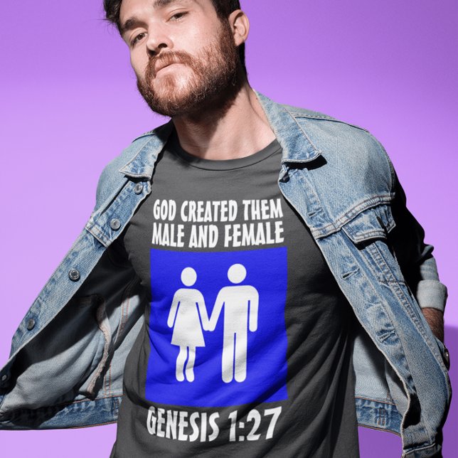 GENÈSE CHRÉTIENNE HOMME ET FEMME 1:27 T-shirt (Créateur téléchargé)