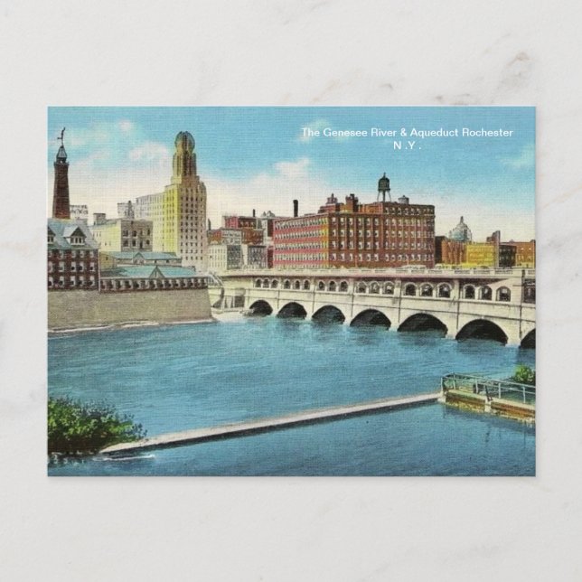 Genesee River & Aqueduct Postcard Postkarte (Vorderseite)
