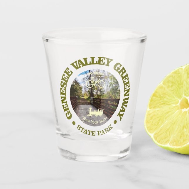 Genesee Valley Greenway (radfahren c) Schnapsglas (Vorderseite)