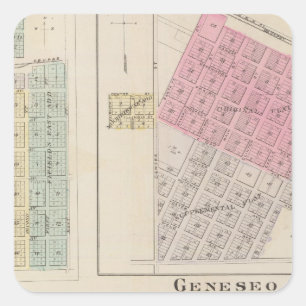 Geneseo, Alton, Little River, Kansas Quadratischer Aufkleber