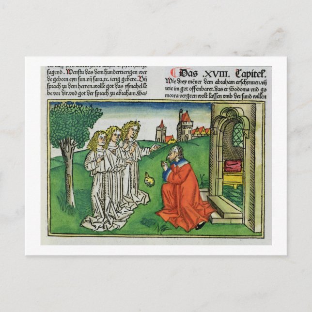 Genesis 18 2 Abraham and the Three Angels, from th Postkarte (Vorderseite)