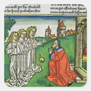 Genesis 18 2 Abraham and the Three Angels, from th Quadratischer Aufkleber