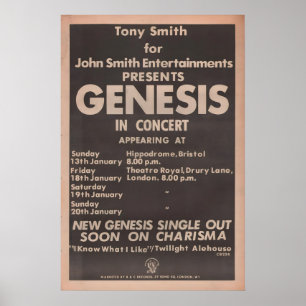 GENESIS - 1974 Poster org NME - Genesis Konzert I