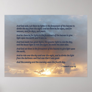 Genesis 1:14-19 ... Gelassen Lichter Poster