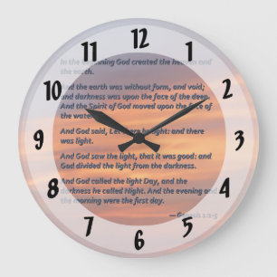 Genesis 1,1-5 Am Anfang Große Wanduhr