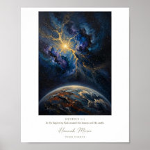 Genesis 1:1 Am Anfang - Schöpfungsposter 