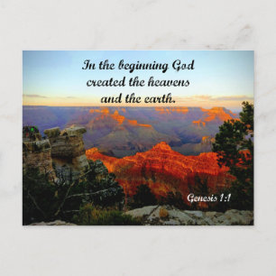 Genesis 1:1 Am Anfang schuf Gott Postkarte