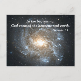 Genesis 1:1 in der ersten Bibelversion Postkarte