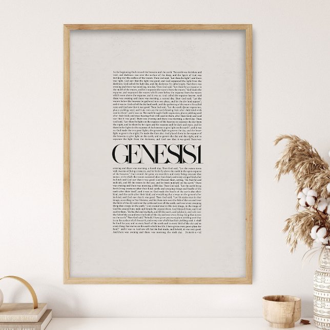 Genesis 1, Bible Verse, Modern Bible, Scripture Wa Poster (Von Creator hochgeladen)