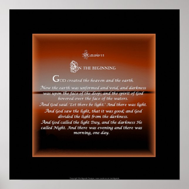 Genesis 1 Das Beginnquadrat Poster (Vorne)